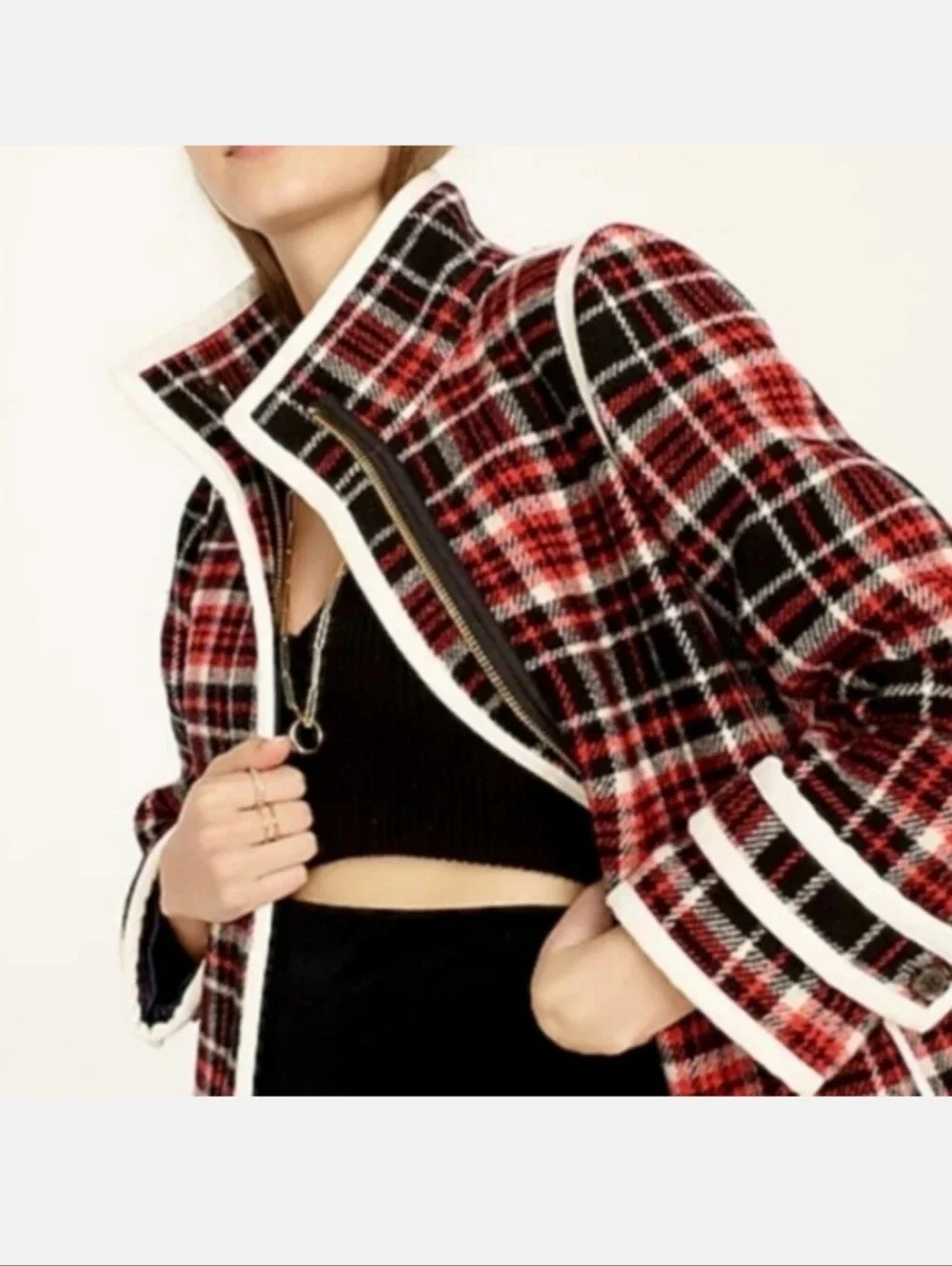 JCREW COLLECTION CAR COAT IN WINTER PLAID ITALIAN STADIUM COAT